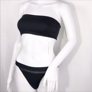Kopper & Zink Black Bandeau Bikini Set Size Small